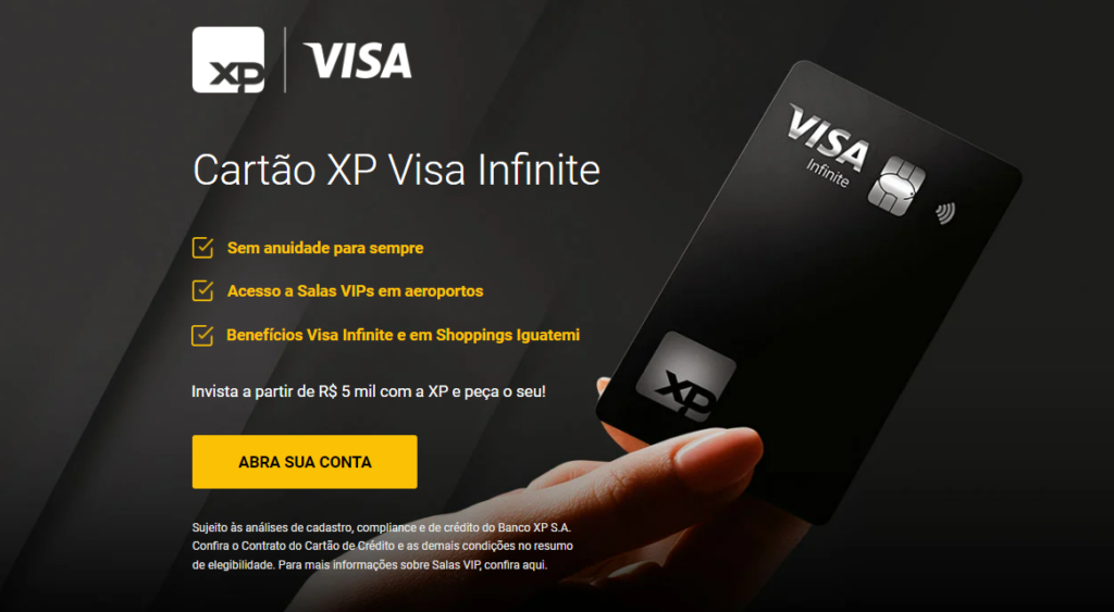 Cartão XP Visa Infinite